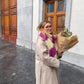 LOU SCARF - magenta & pastel yellow