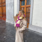 LOU SCARF - magenta & pastel yellow