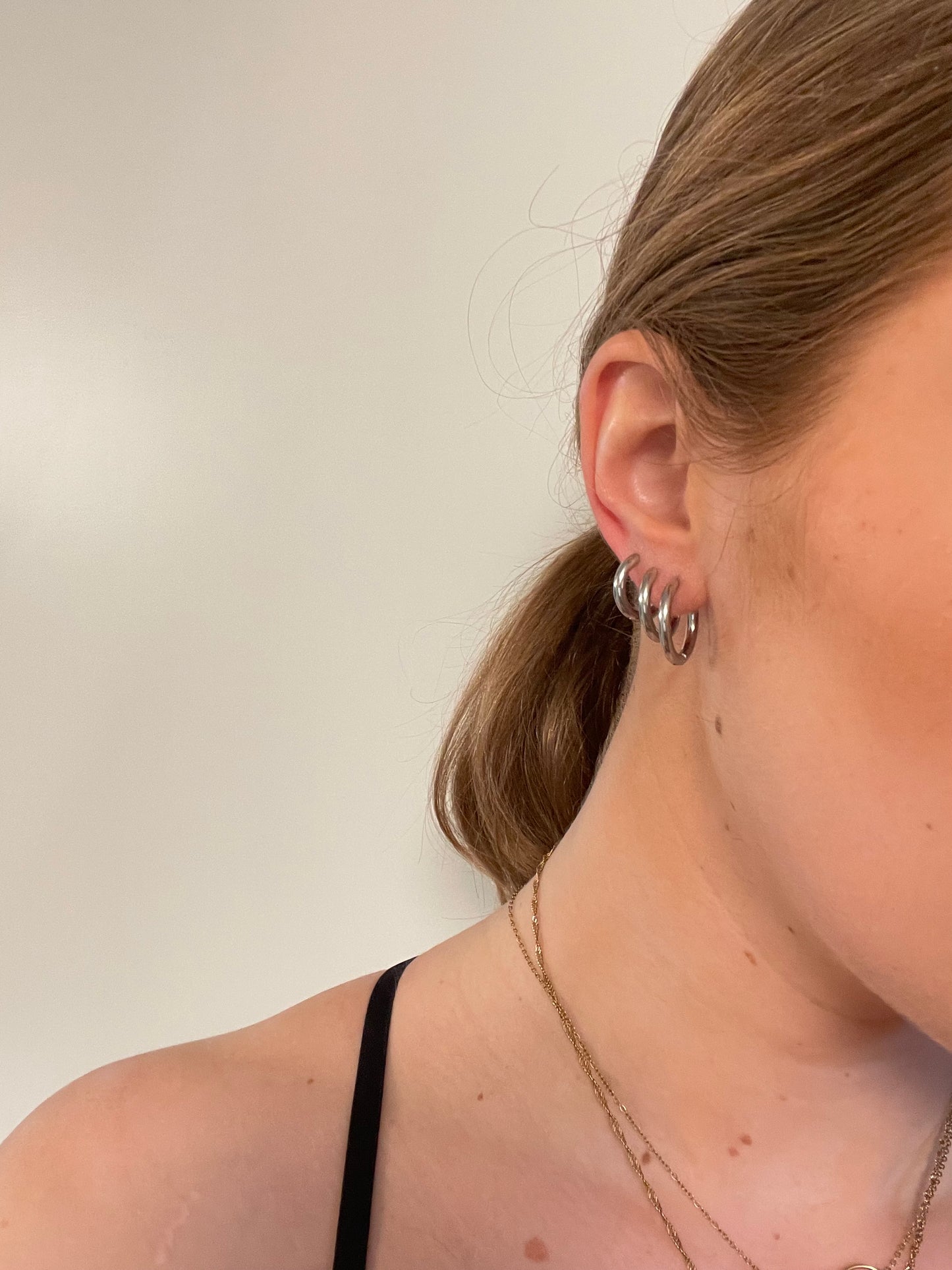 Earring basic hoops set - Silver
